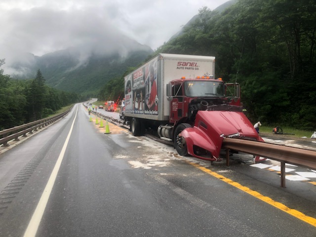 Crash damages 300 feet of guardrail