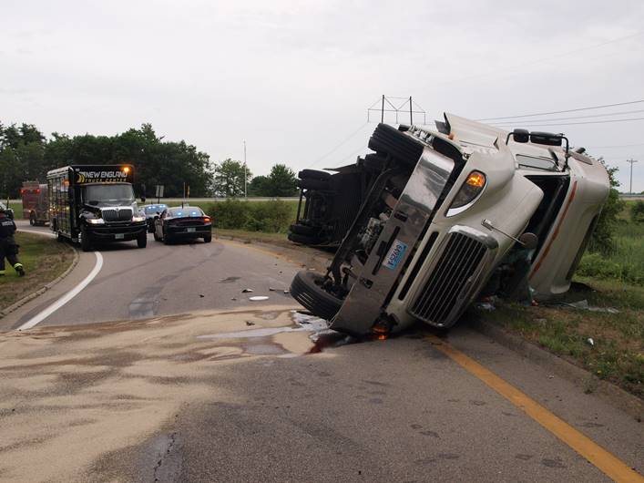 Tractor Trailer Rollover in Hampton