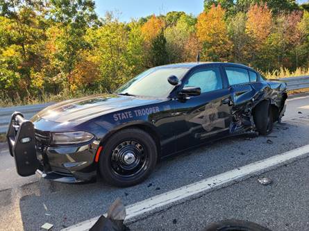 Crash on 93 in Windham involved State Police cruiser