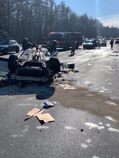 Rollover crash on I-93