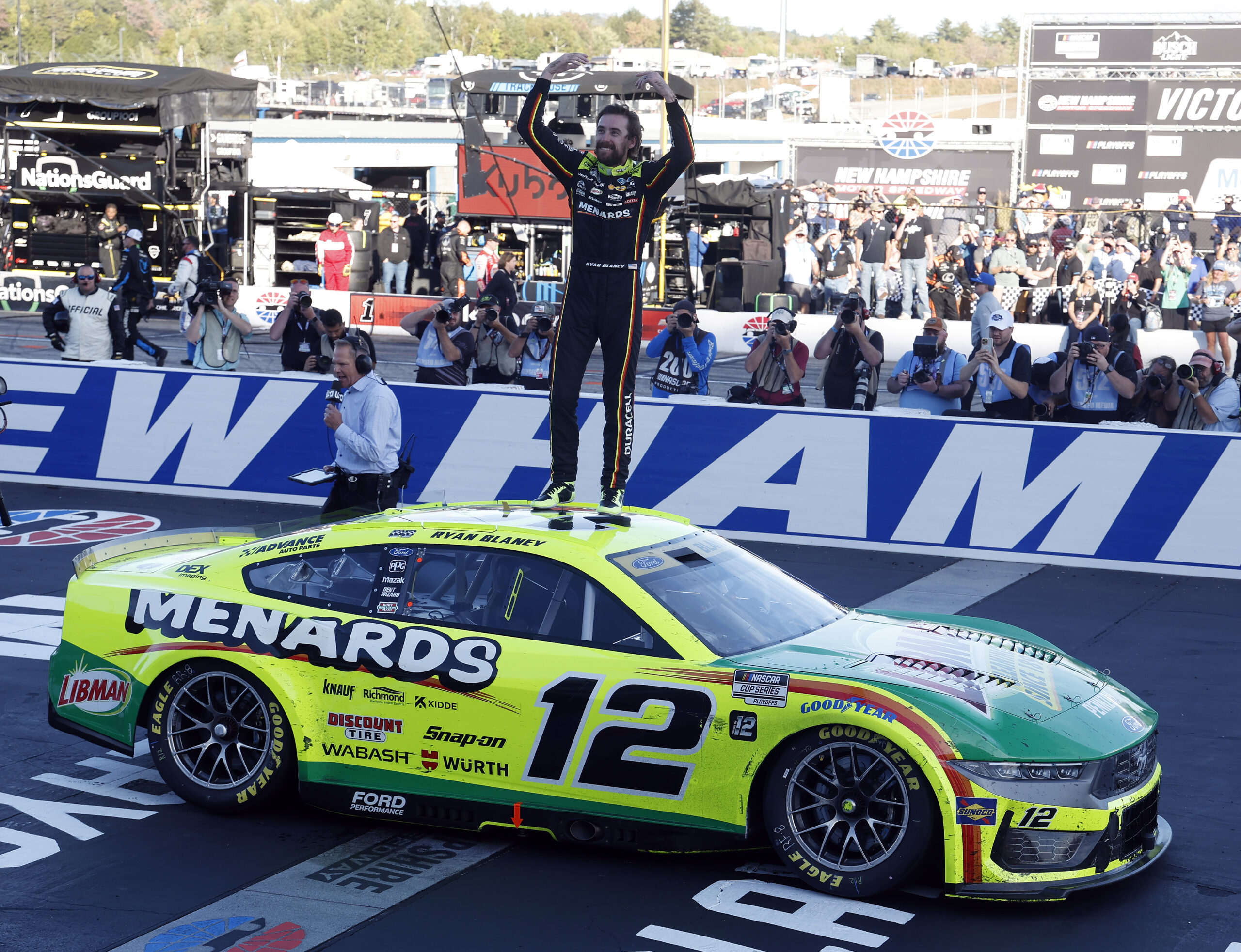 Ryan Blaney wins the Mobil 1 301 NASCAR Cup Series Playoff race