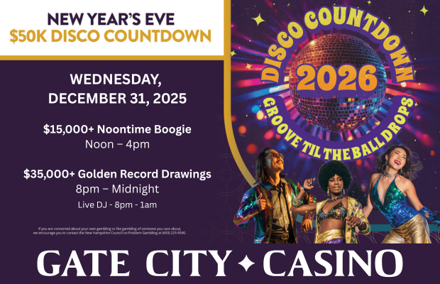 New Years Eve $50K Disco Countdown at the Gate City Casino