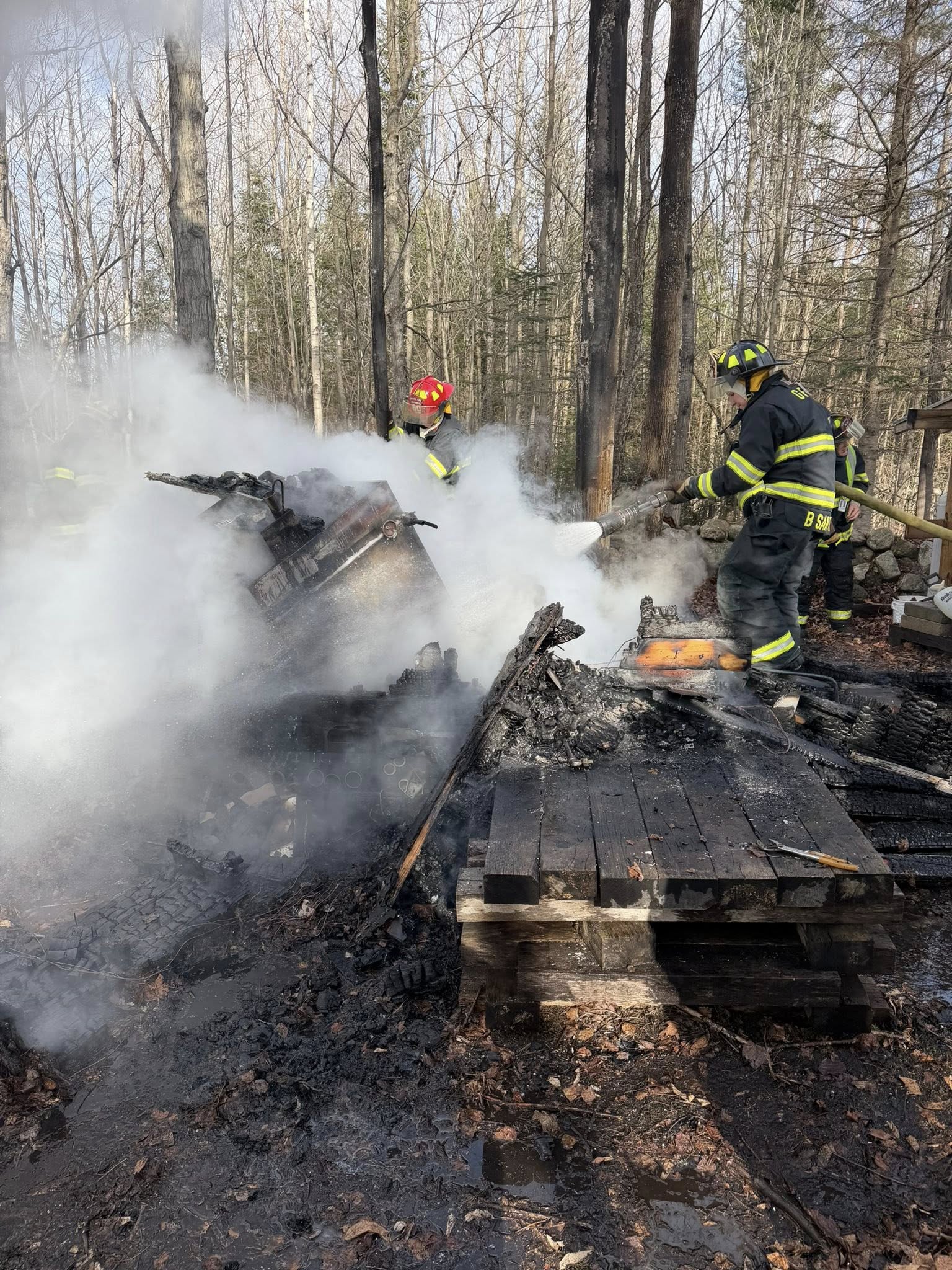 Fire at a Maple Sugar house in Gorham