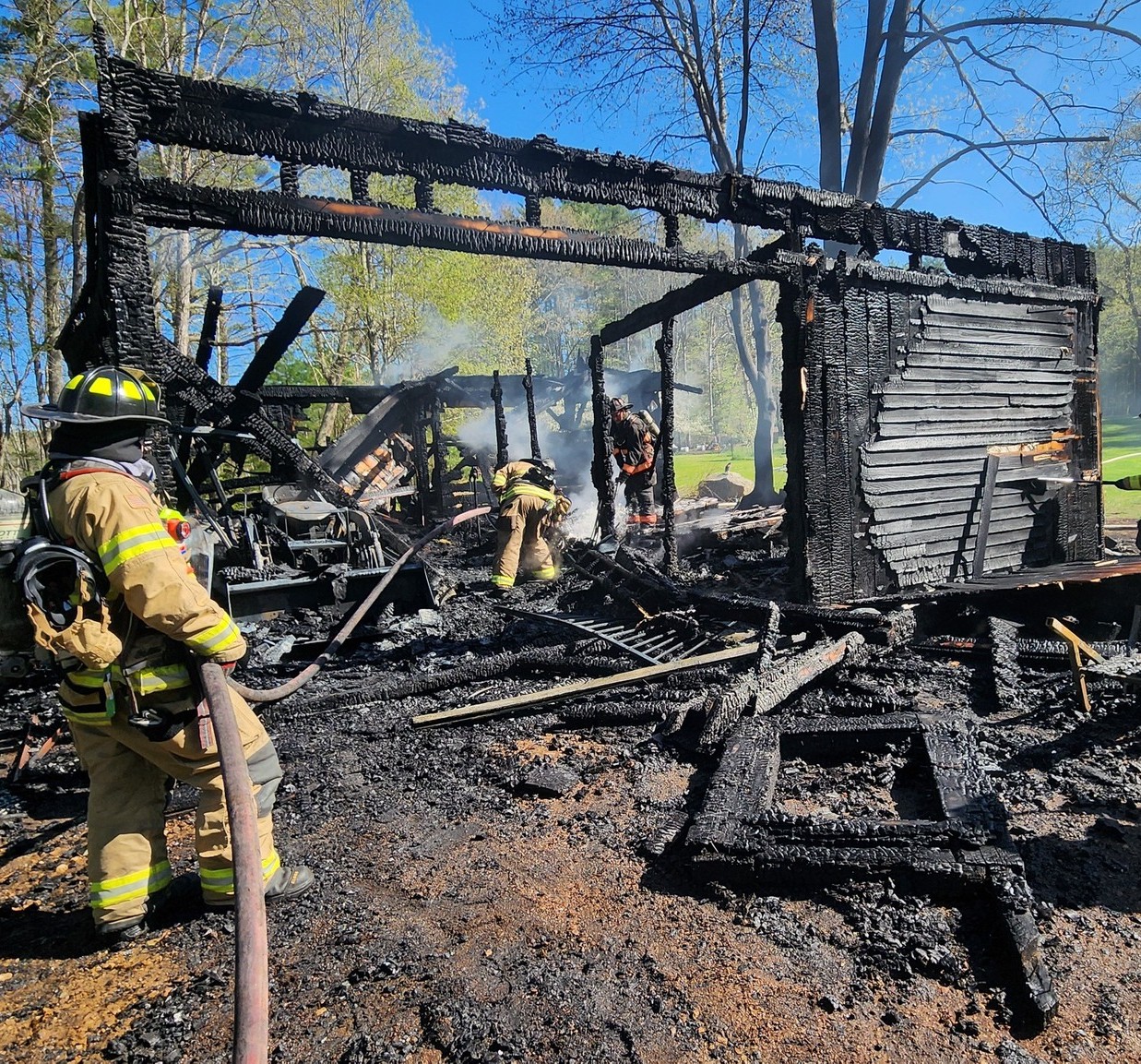 Amherst Fire Fighters battle a blaze on Schoolhouse Rd Amherst Fire Fighters battle a blaze on Schoolhouse Rd